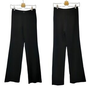 Burberry Trouser High Rise Wide Flare Boot Leg‎ Black London New Wool Crepe 38 4